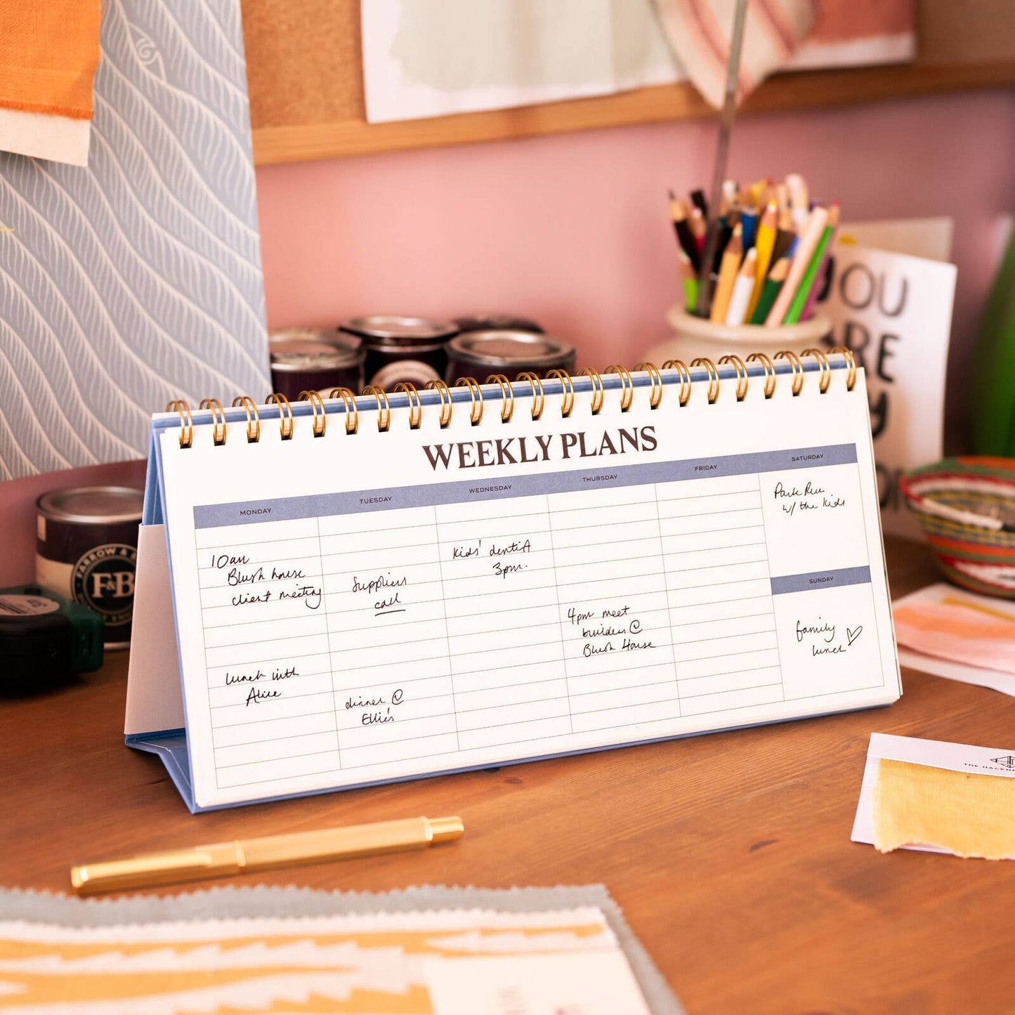 Paper Plans Spiral Weekly Desk Pad