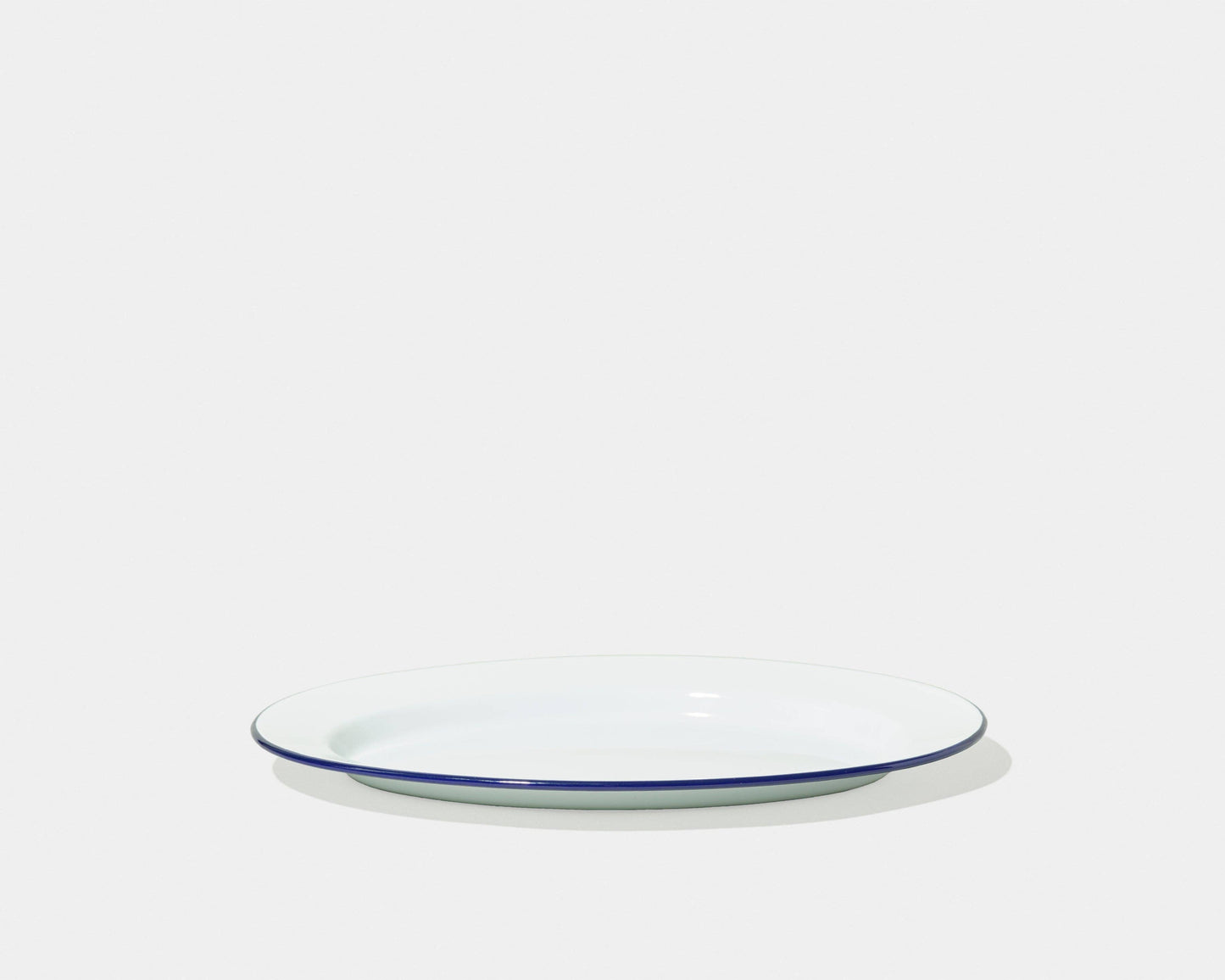 Oval Plate: White with Pillarbox Red rim