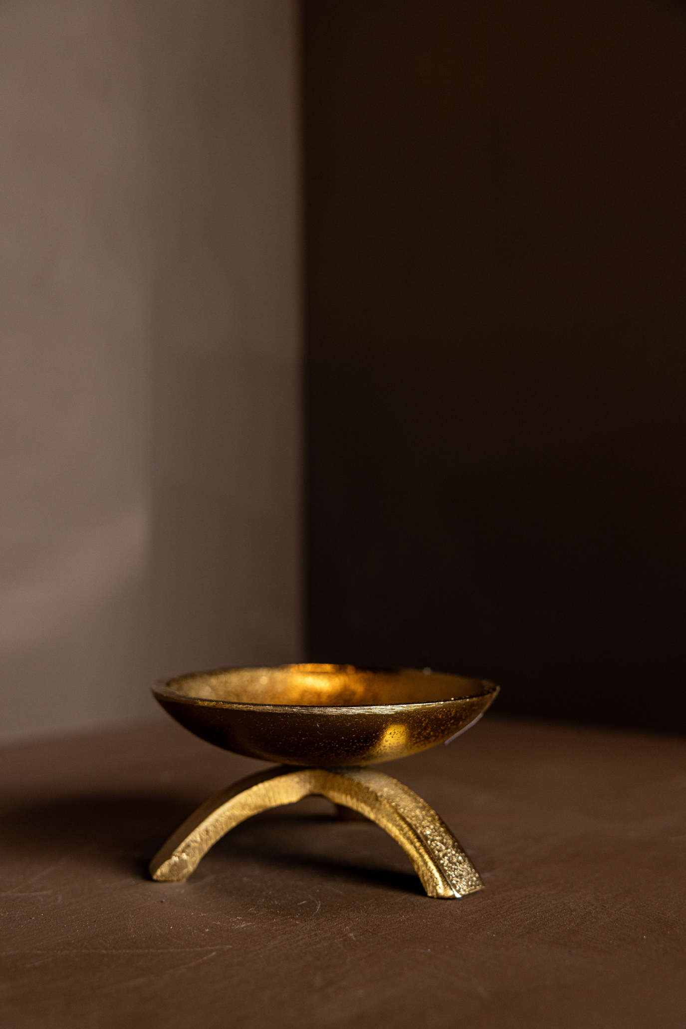 Brass Inspired Tripod Pillar Candle Holder