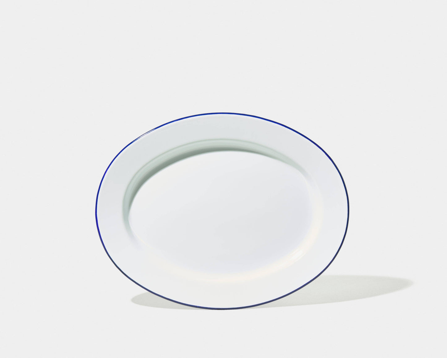 Oval Plate: White with Pillarbox Red rim