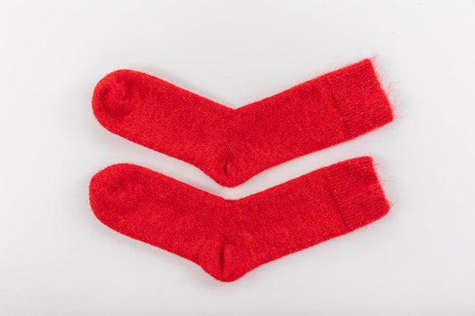 Ultra Soft Red Alpaca Socks - Medium (UK 8-10)