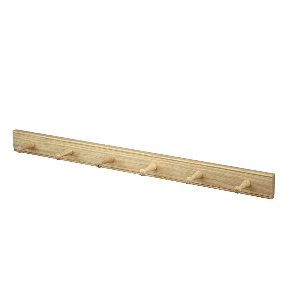 Oak Shaker 6 peg rack