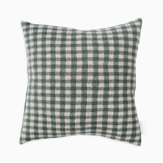 Large Green Gingham Cushion