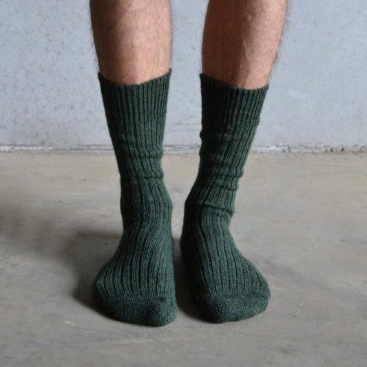 Alpaca Boot Socks Green 4-8