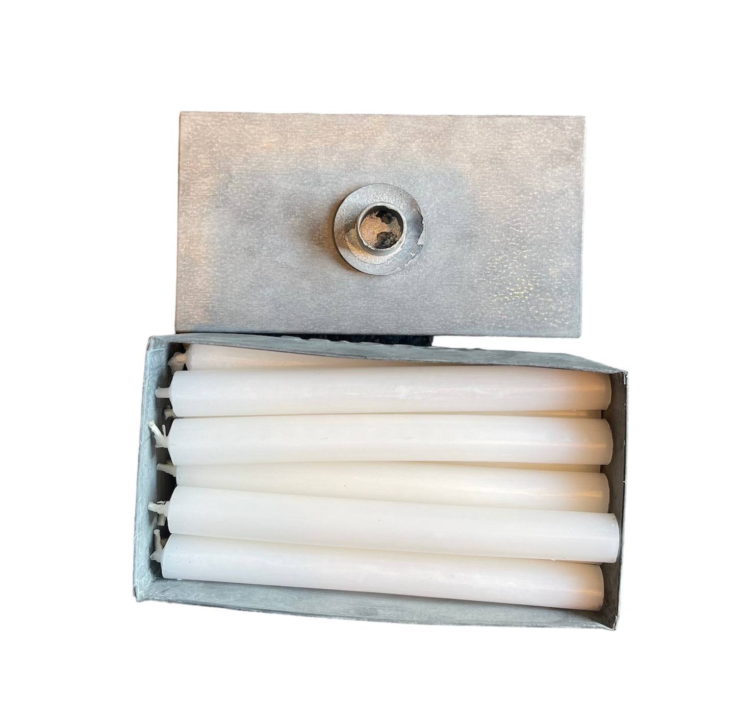 Utility Tin Candles and Holder