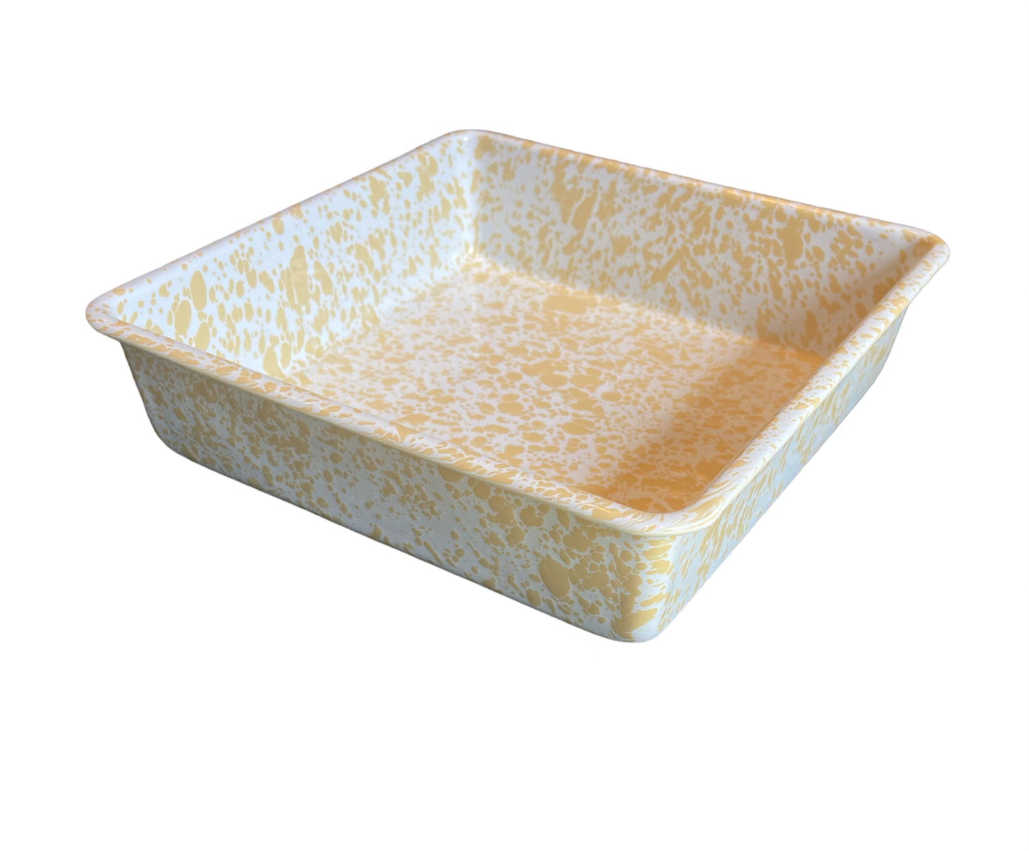 Splatter Enamelware Square Brownie Pan - Buttercup