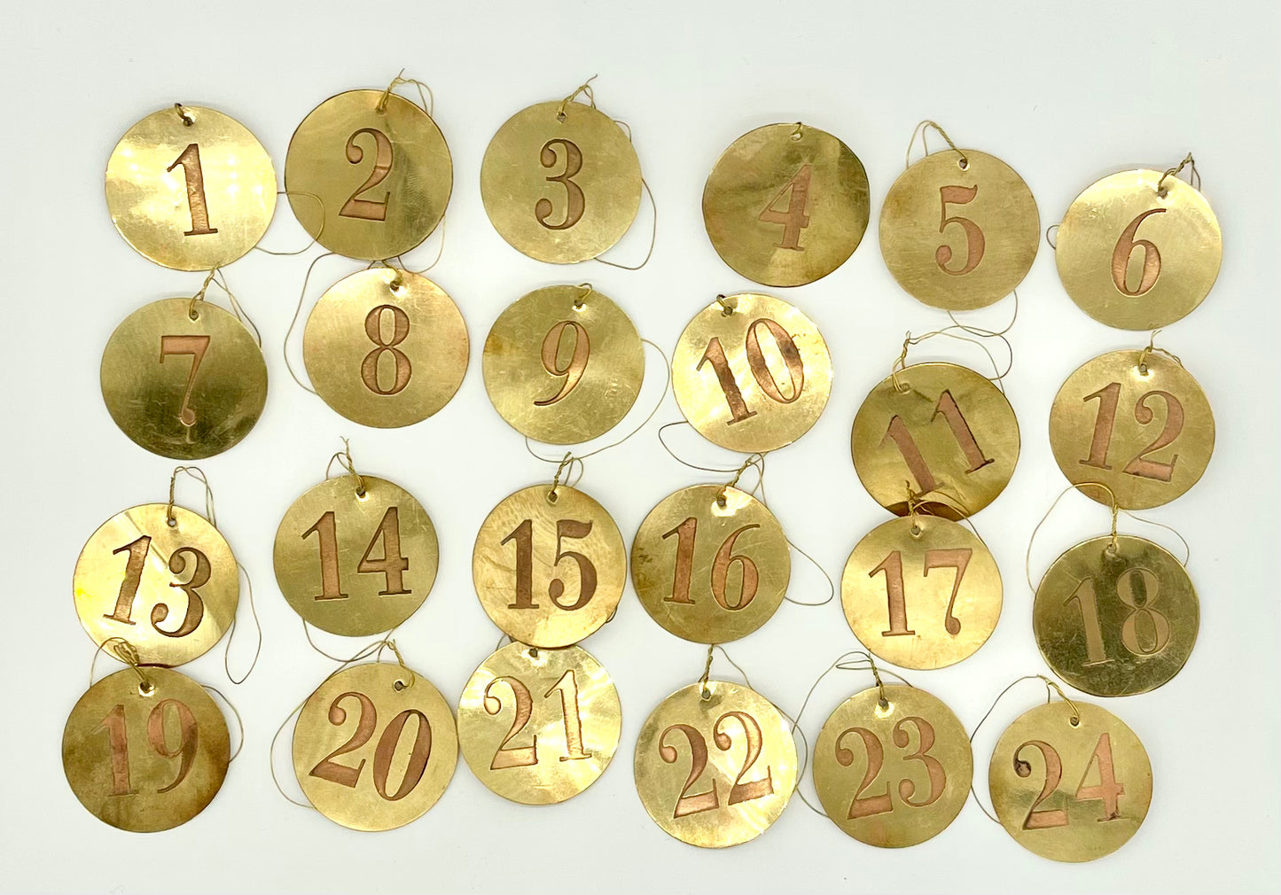 24 Golden Advent Calendar Numbers