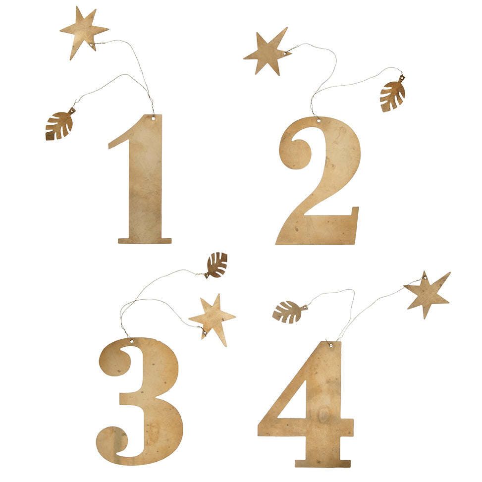 Golden Advent Calendar Numbers