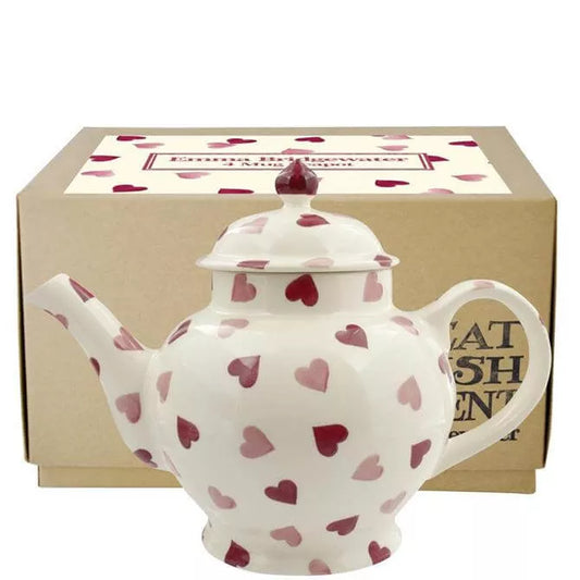 Pink Hearts 4 Mug Teapot Boxed