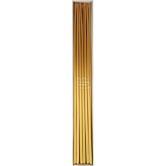 Tall tapered gold candles