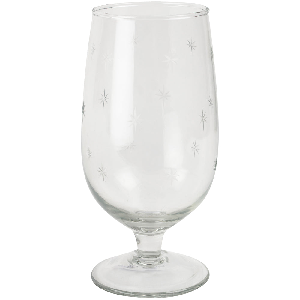 Etched Star Wine Glass