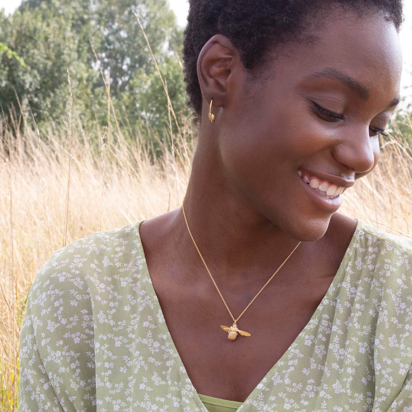 Bumblebee Necklace - Gold Plate